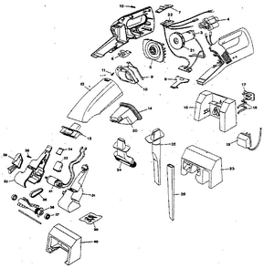 Unit Parts Diagram and Parts List for DB5400TY1  Black and Decker Hand Vacuum